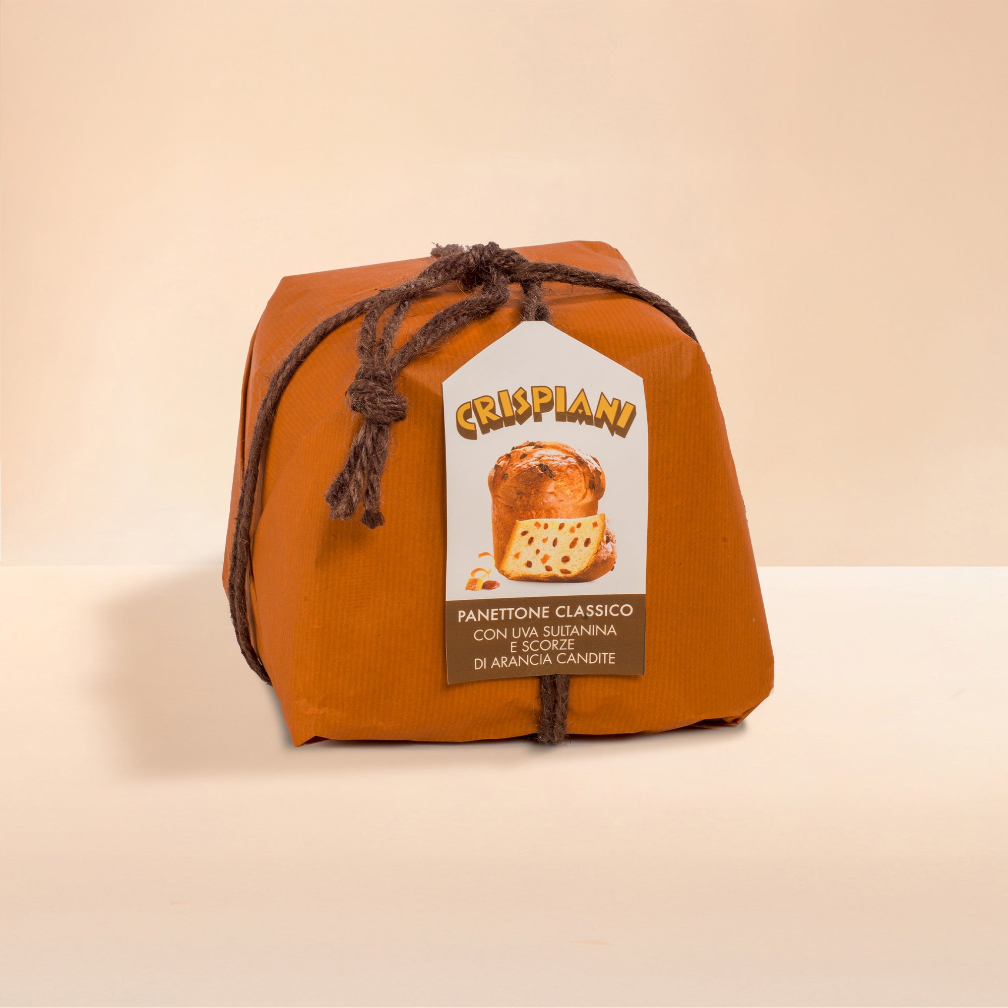 6pz PANETTONE CLASSICO con Uva Sultanina e Canditi, incartato a mano Crispiani 1000g