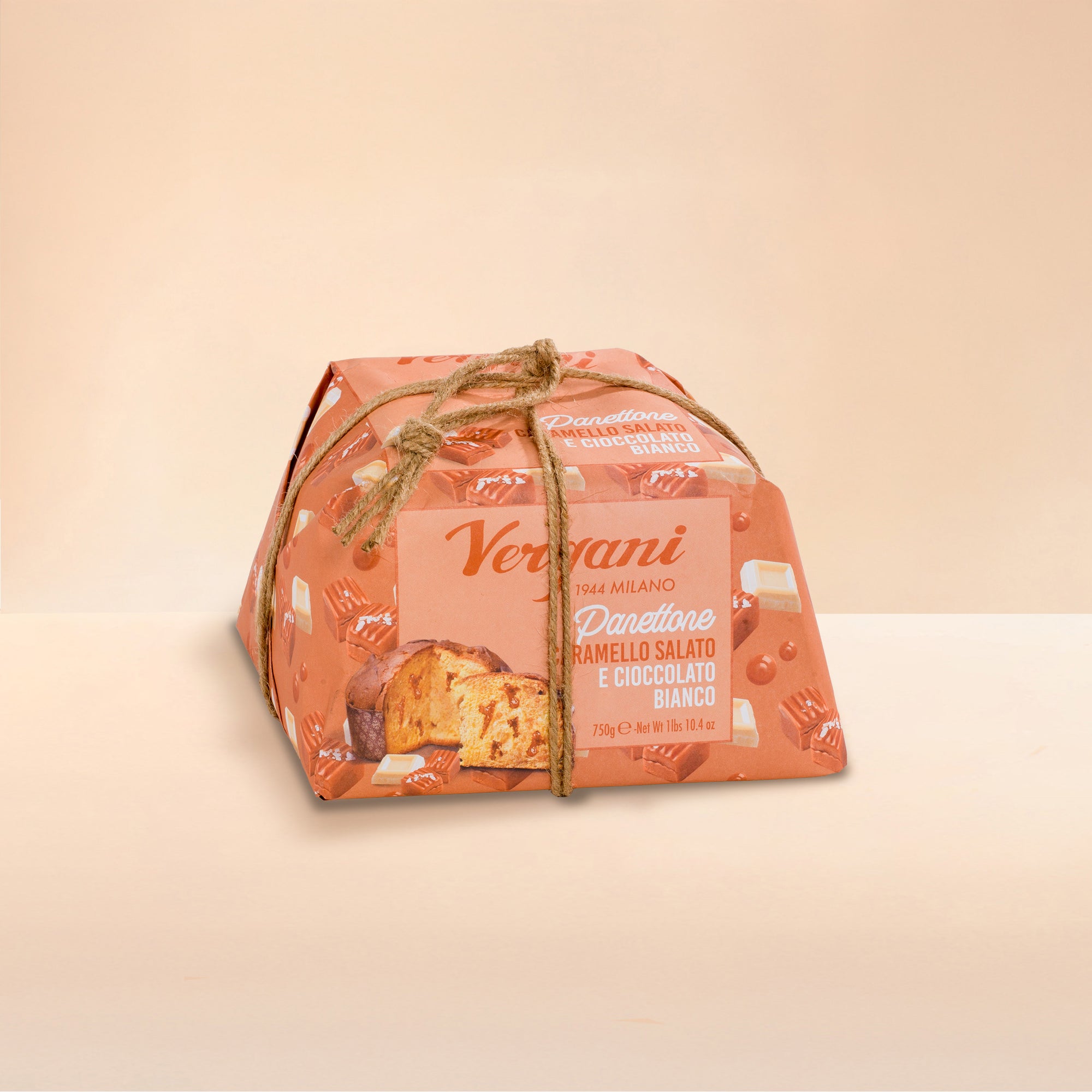6pz PANETTONE AL CARAMELLO SALATO, incartato a mano Pasticceria Vergani 750g